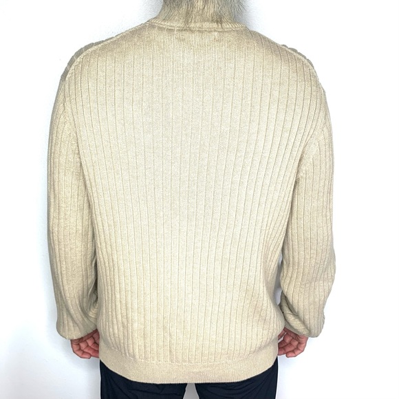 GH Bass Earth 100% Cotton, Half Zipper Front, Ribbed, Sweater. - Picture 7 of 14